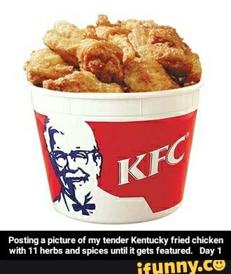 Posting a picture of my tender Kentucky fried chicken with '1Therbs and ...