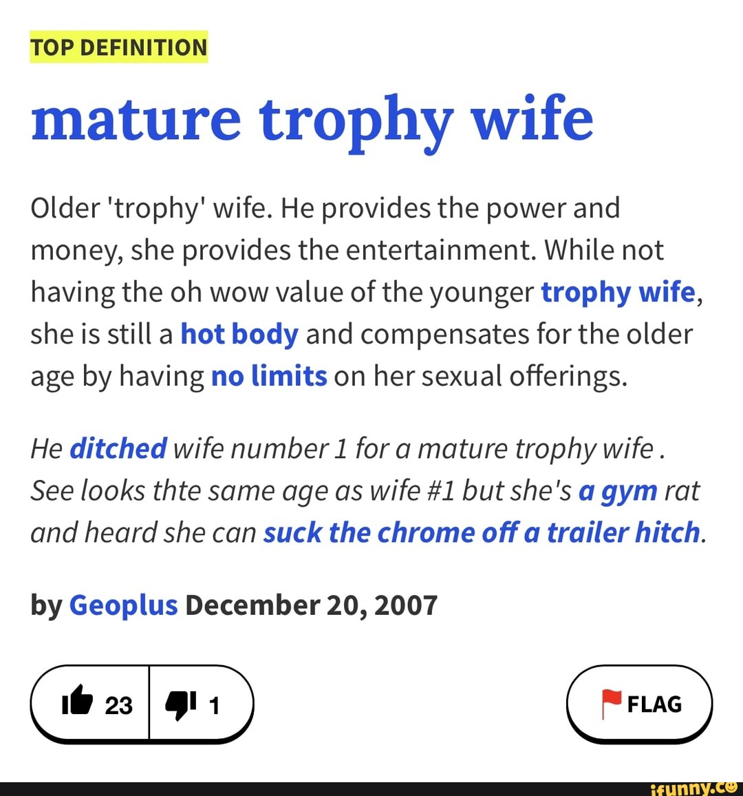 Mature Trophy Wife