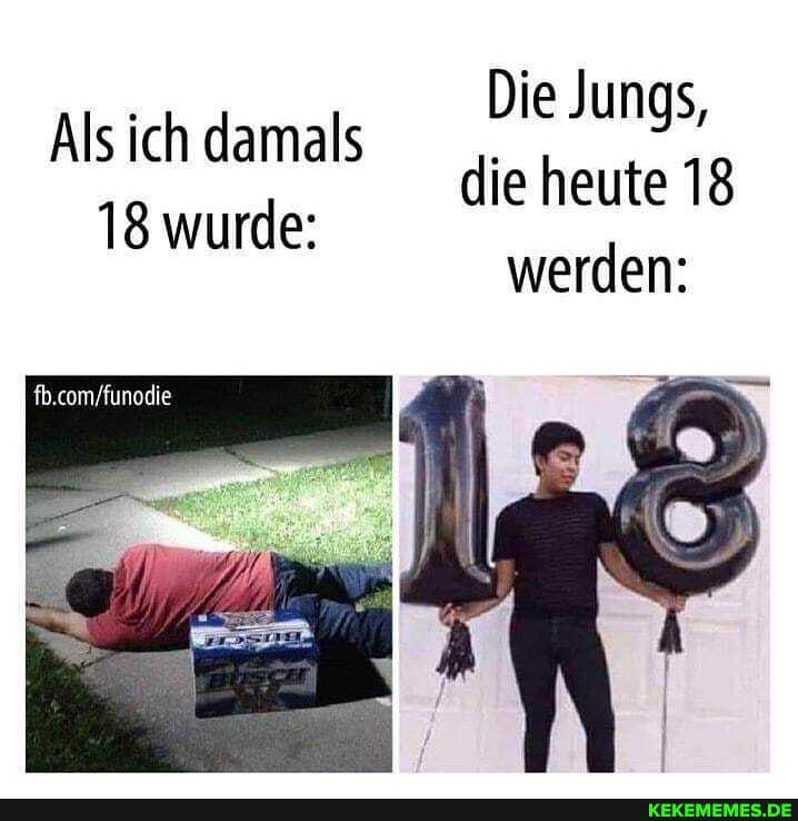 Die Jungs, die heute 18 werden:
Als ich damals
18 wurde: