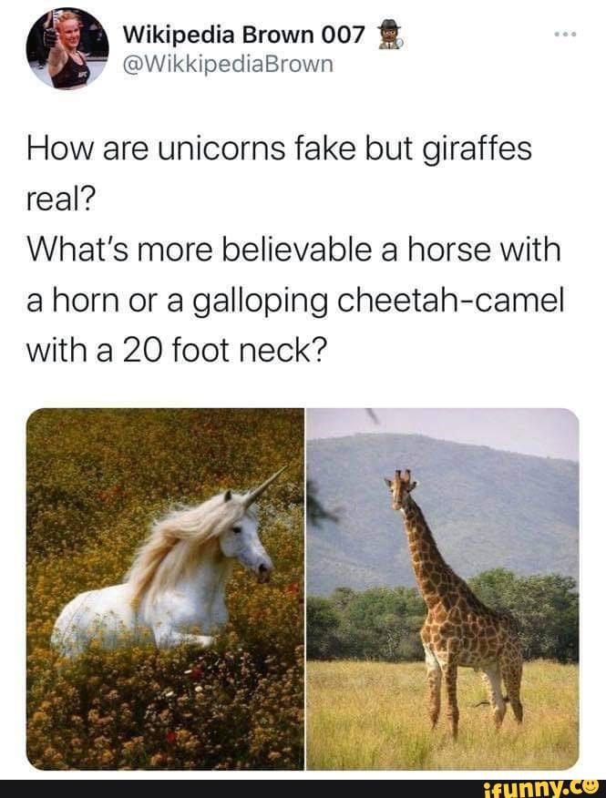 Seriously though Wikipedia How are unicorns fake but ...