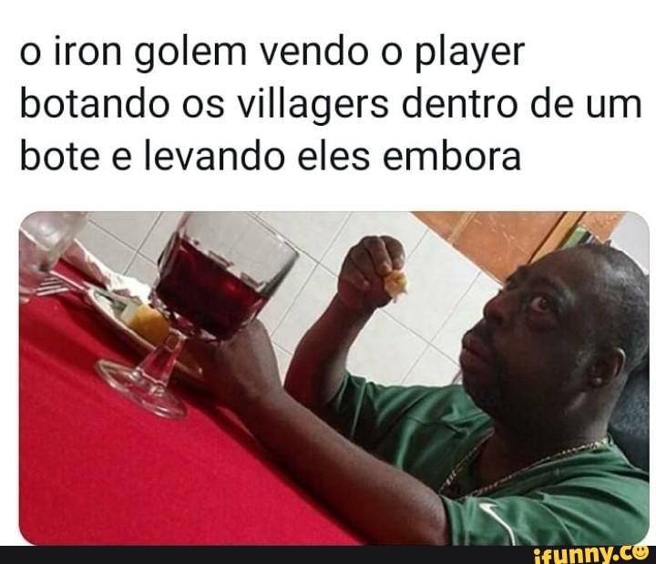 o iron golem vendo o player botando os villagers dentro de um bote levando eles embora