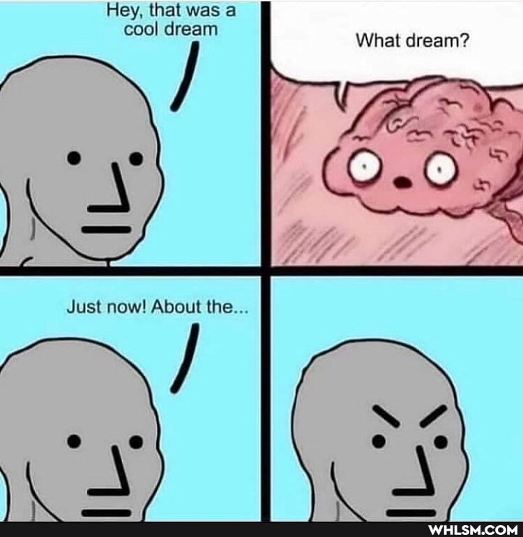 Hey, that was a cool dream
What dream?
AS
CO
Just now! About the