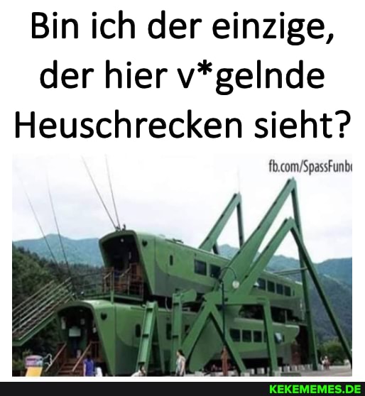 Bin ich der einzige,
der hier v*gelnde
Heuschrecken sieht?