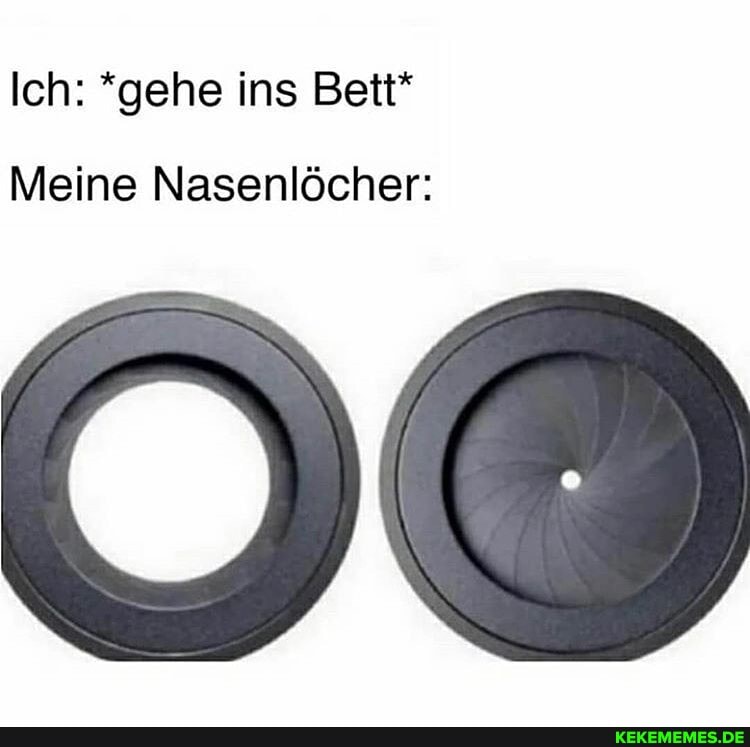 Ich: *gehe ins Bett*
Meine Nasenlöcher: