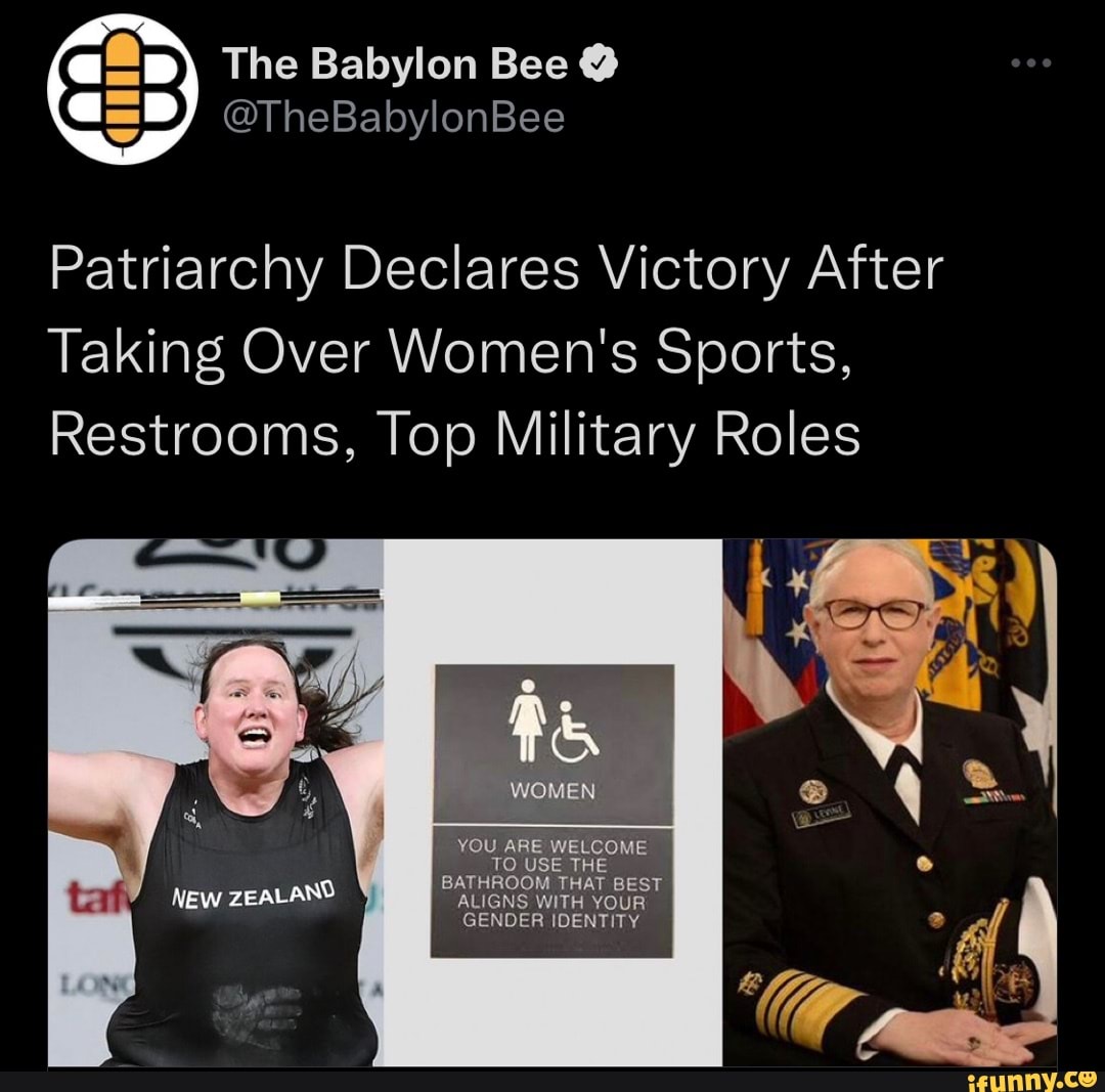 P The Babylon Bee Bee Patriarchy Declares Victory After Taking Over Women S Sports