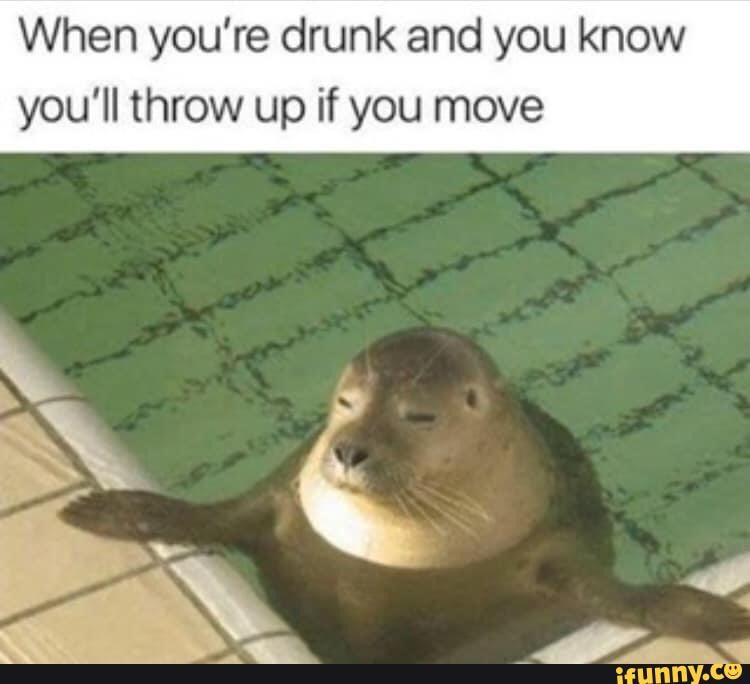 Oh, that feeling When you're drunk and you know you'll throw up if