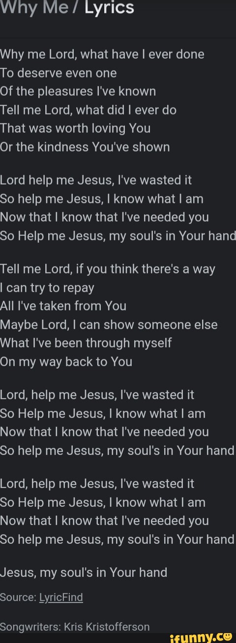 why me lord lyrics