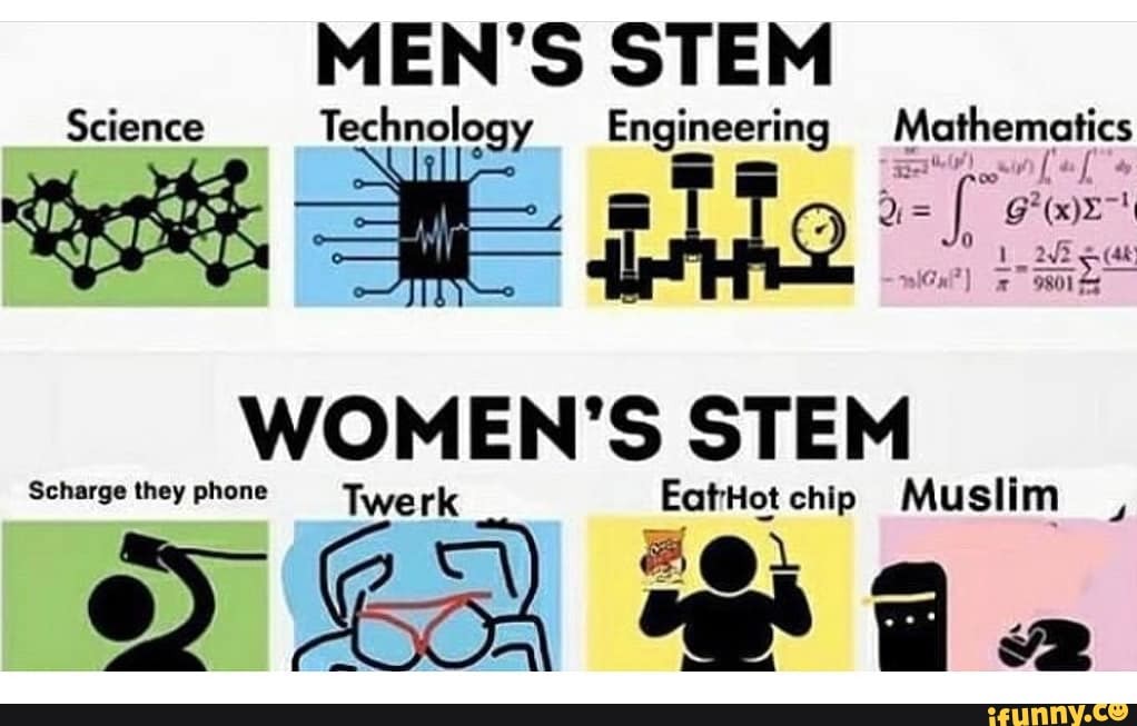 MEN'S STEM
Science Technology Engineering Methenctias
"Les
WOMEN'S STEM
Scharge they phone Twerk EatHotchip Muslim