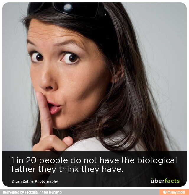1in 20 people do not have the biological
father they think they have.
Ce ery MAS