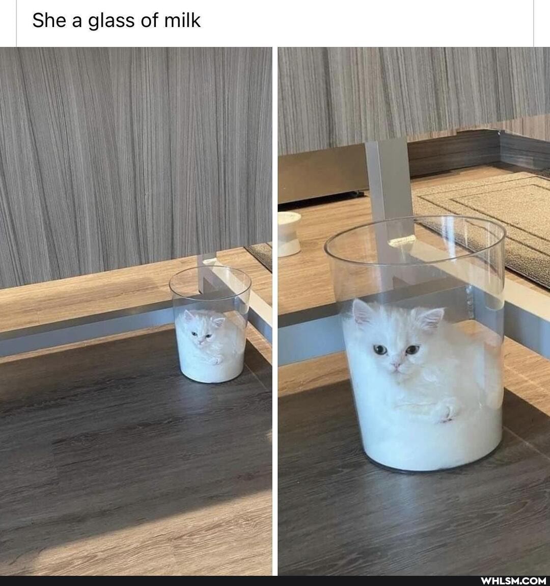 She a glass of milk