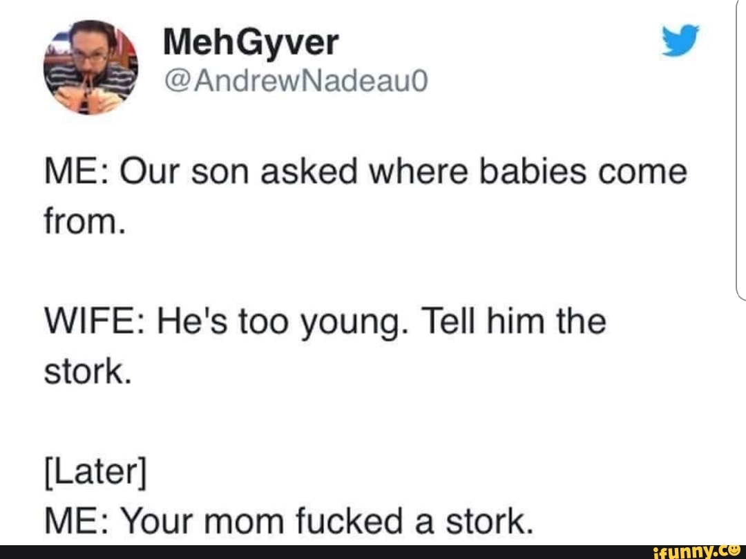 Your mom fucked a stork
