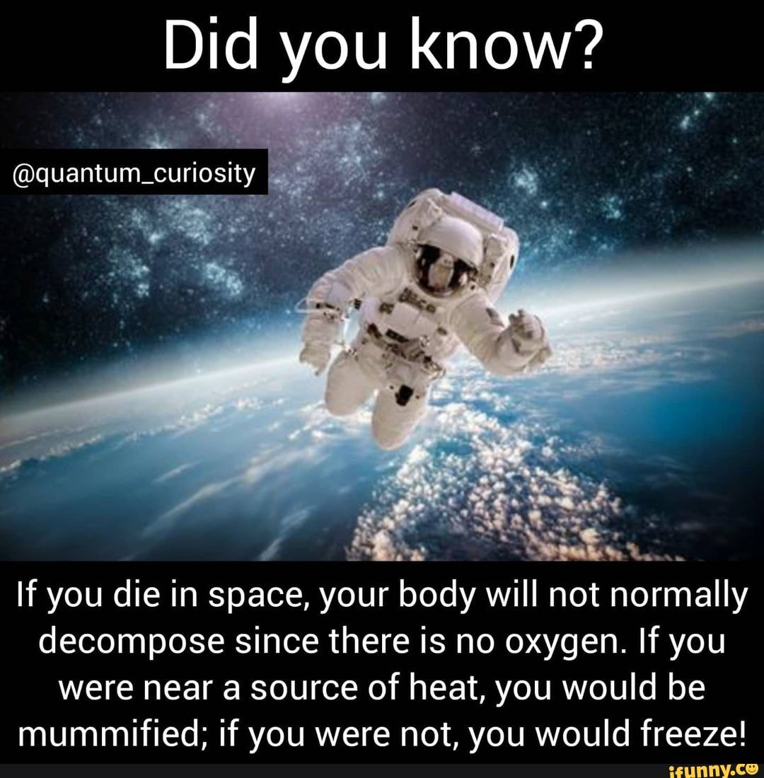 Did you know? quantum_curiosity If you die in space, your body will not normally