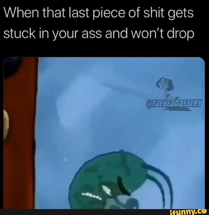 When that last piece of shit gets
stuck in your ass and won't drop