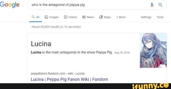 Google who is the antagonist of peppa pia Lucina is the main