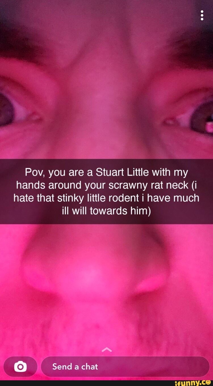 Ry Pov You Are A Stuart Little With My Hands Around Your Scrawny Rat Neck I Hate That Stinky Little Rodent I Have Much Ill Will Towards Him Send A Chat