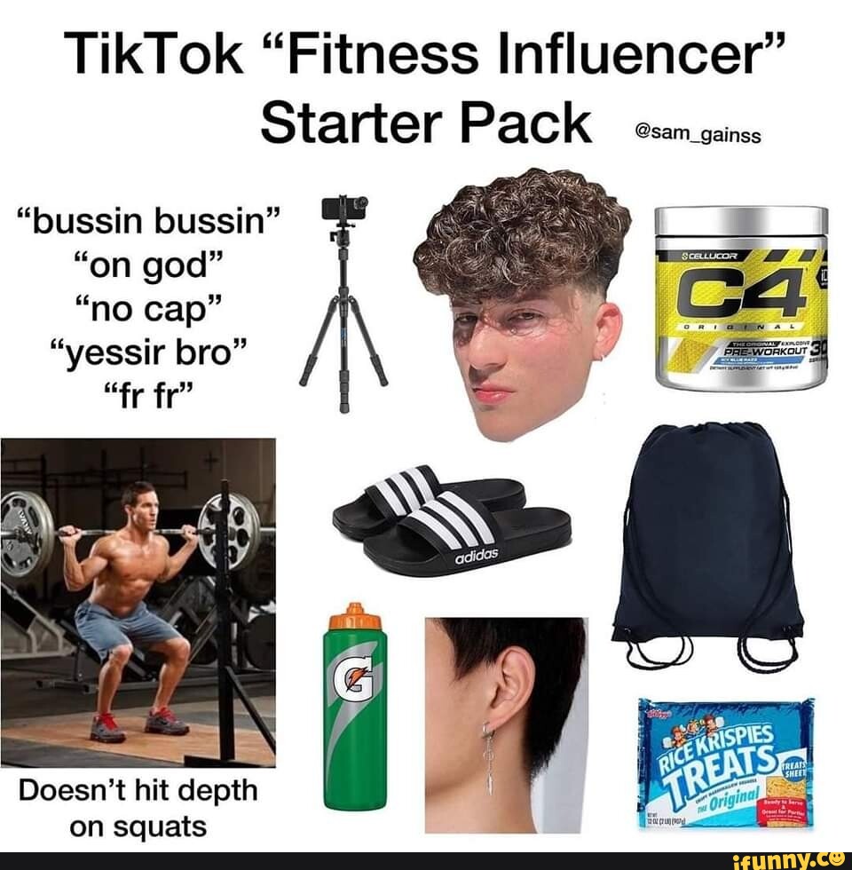 TikTok "Fitness Influencer" Starter Pack esam gainss "bussin bussin" "on god" "no cap" "vessir