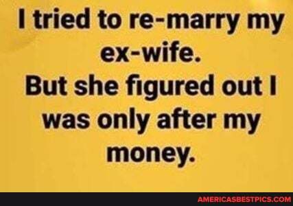 tried to re-marry my ex-wife.
But she figured out was only after my money.