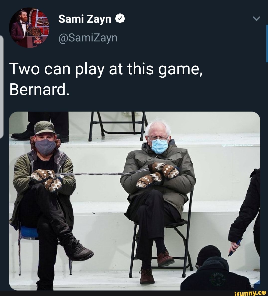 @SamiZayn
Sami Zayn
Two can play at this game,
Bernard.