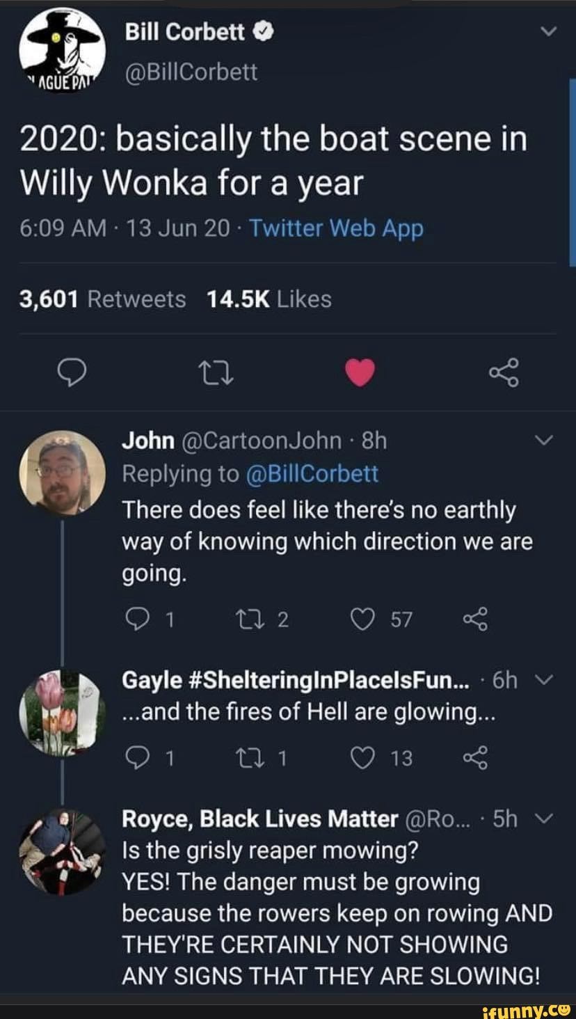 Bill Corbett AGUED BillCorbett 2020 basically the boat scene in