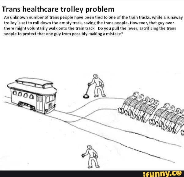 Trans healthcare trolley problem An unknown number of trans people have