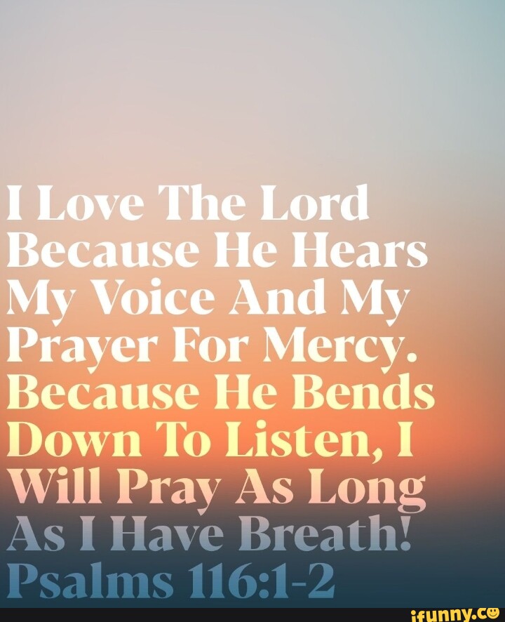 I IL The IL, trdl iRe e Hears My Voice And My Prayer For Mercy. Because ...