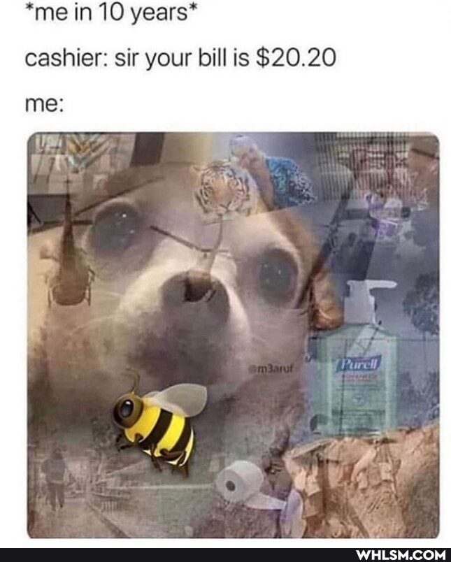 *me in 10 years*
me:
cashier: sir your bill is $20.20