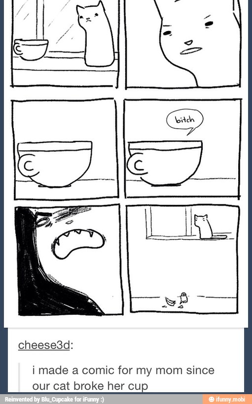 i made a comic for my mom since
our cat broke her cu