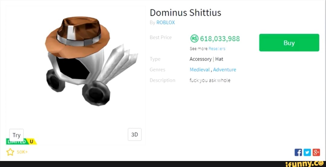 buying the roblox dominus