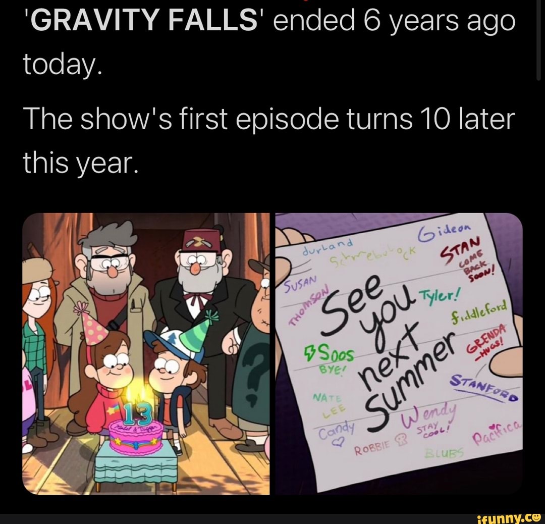 'GRAVITY FALLS' ended 6 years ago today. The show's first episode turns