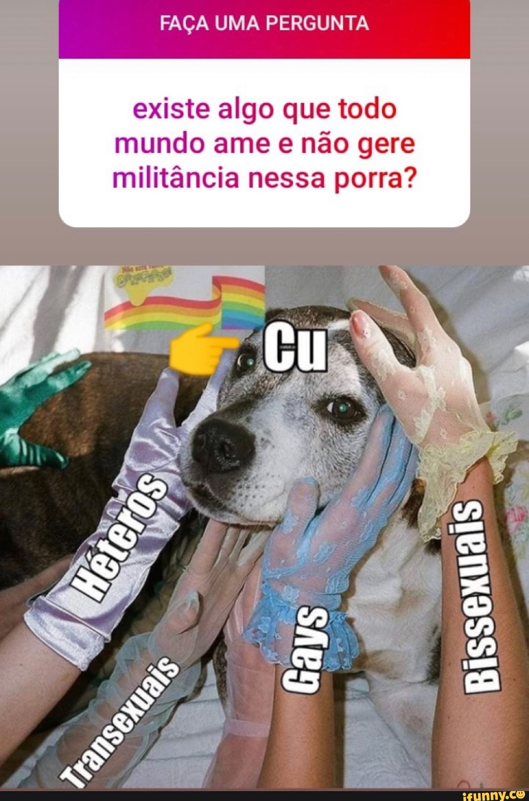 FAÇA UMA PERGUNTA
existe algo que todo mundo ame e não gere militância nessa porra?
ES d ca