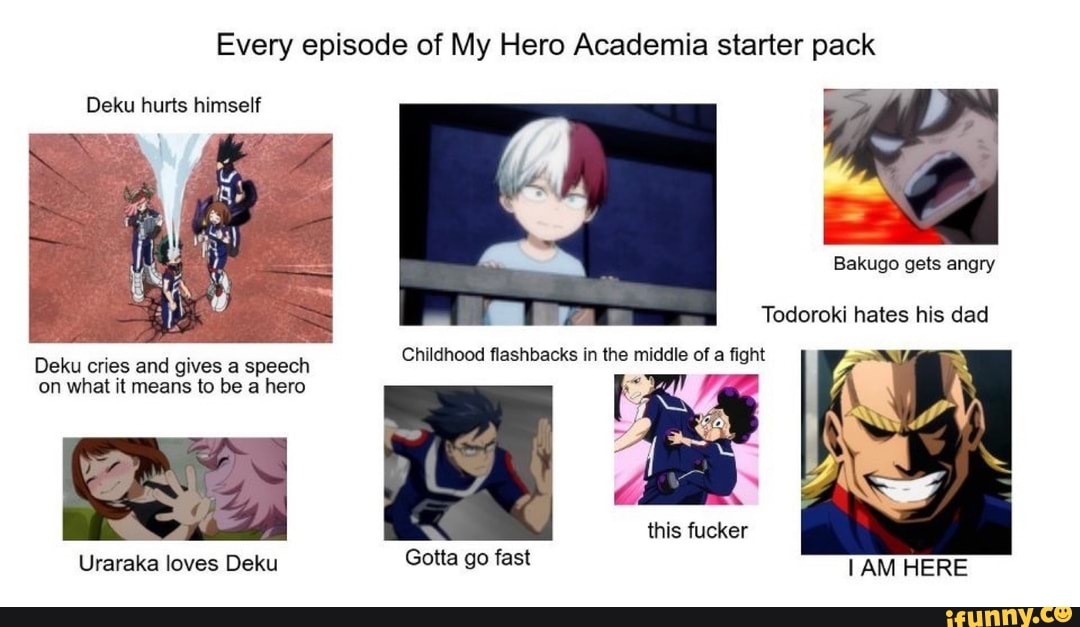 Every episode of My Hero Academia starter pack Deku hurts himself