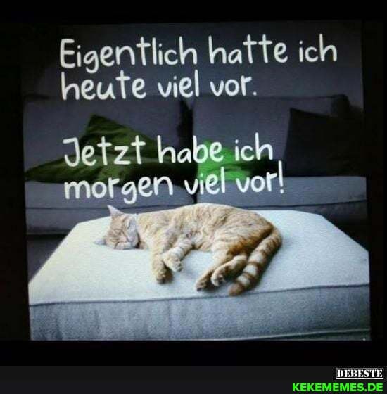 Eigentlich hatte ich heute viel vor.
Jetzt habe ich
I -morgen-uiel