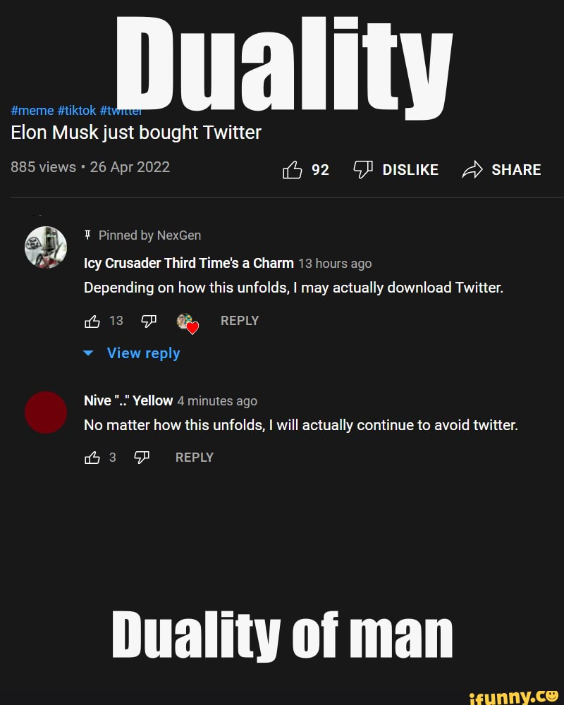 #meme #tiktok a I Elon Musk just bought Twitter 885 views 26 Apr 2022