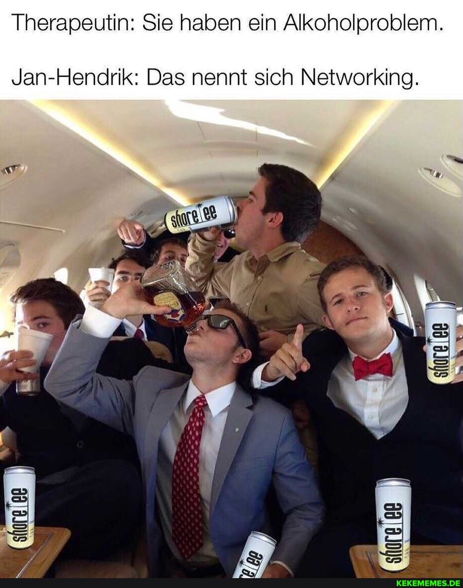 lem.
In: Sie haben ein Alkoholprob
Therapeut
Hendlrik: Das nennt sich Networking.
Jan-