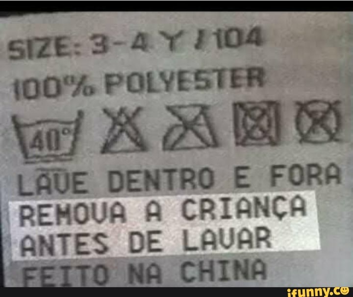 100'% POLYESTER
LAUE DENTRO E FORA ANTES DE
'SETTO NA CHINA