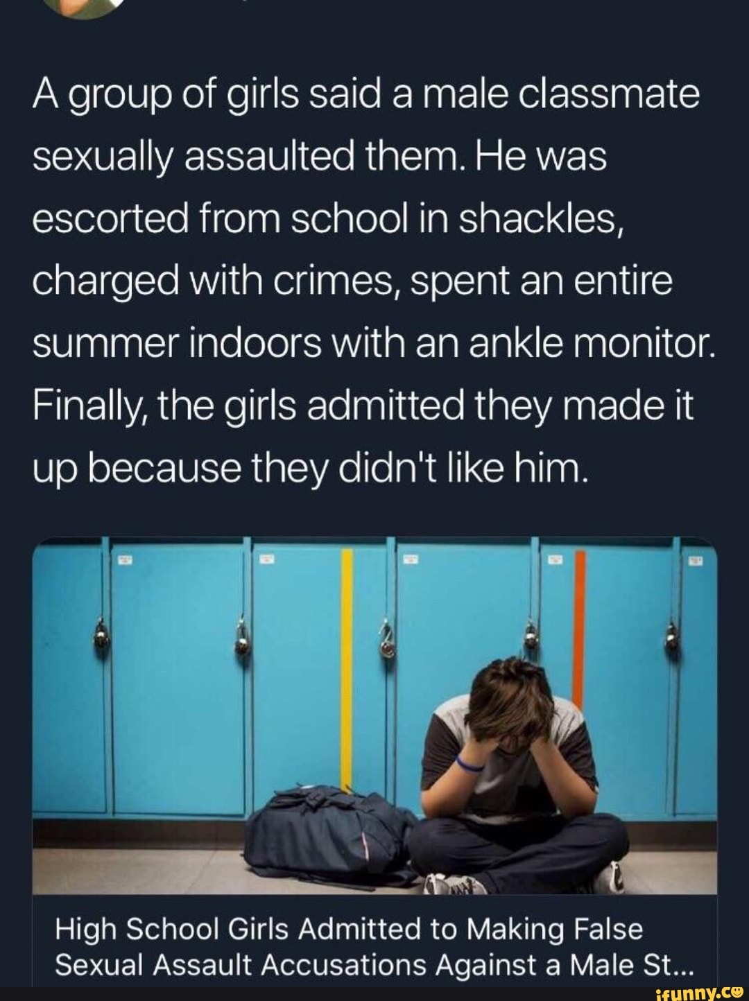 A group of girls said a male Classmate sexually assaulted them. He was