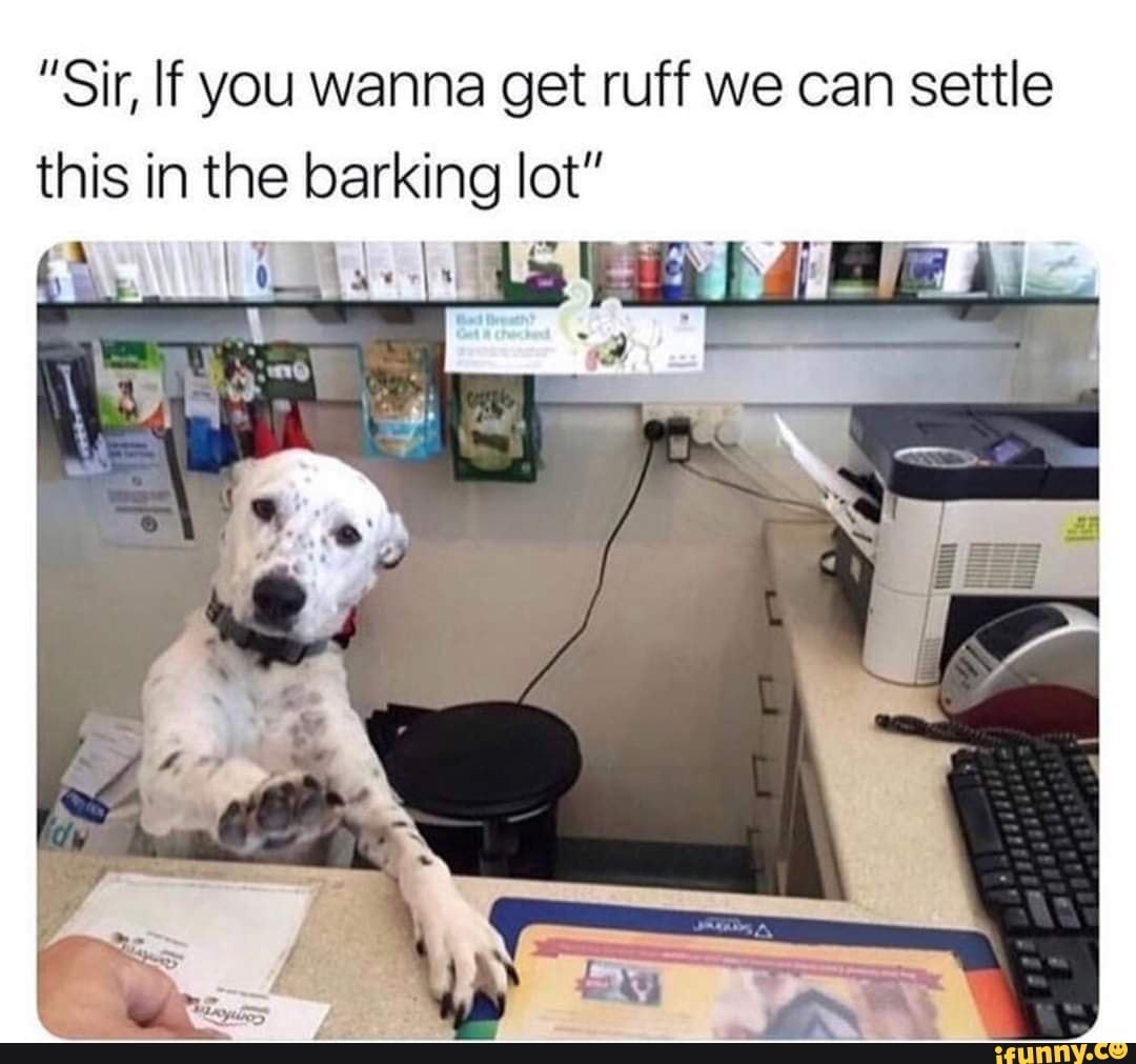 "Sir, If you wanna get ruff we can settle this in the parking I