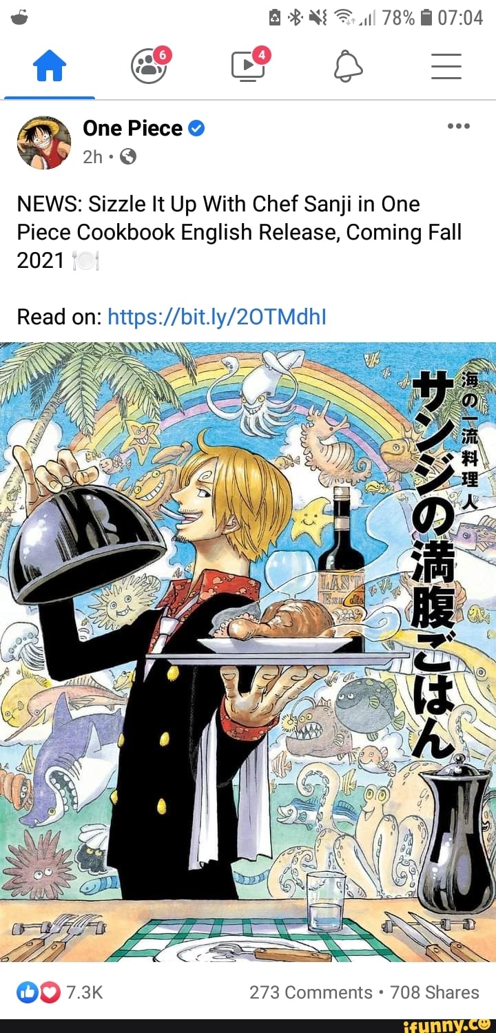 Ft 78 One Piece News Sizzle It Up With Chef Sanji In One Piece Cookbook English Release Coming Fall 21 Read On Bit Oo 7 3k 273 Comments 708 Shares Ifunny