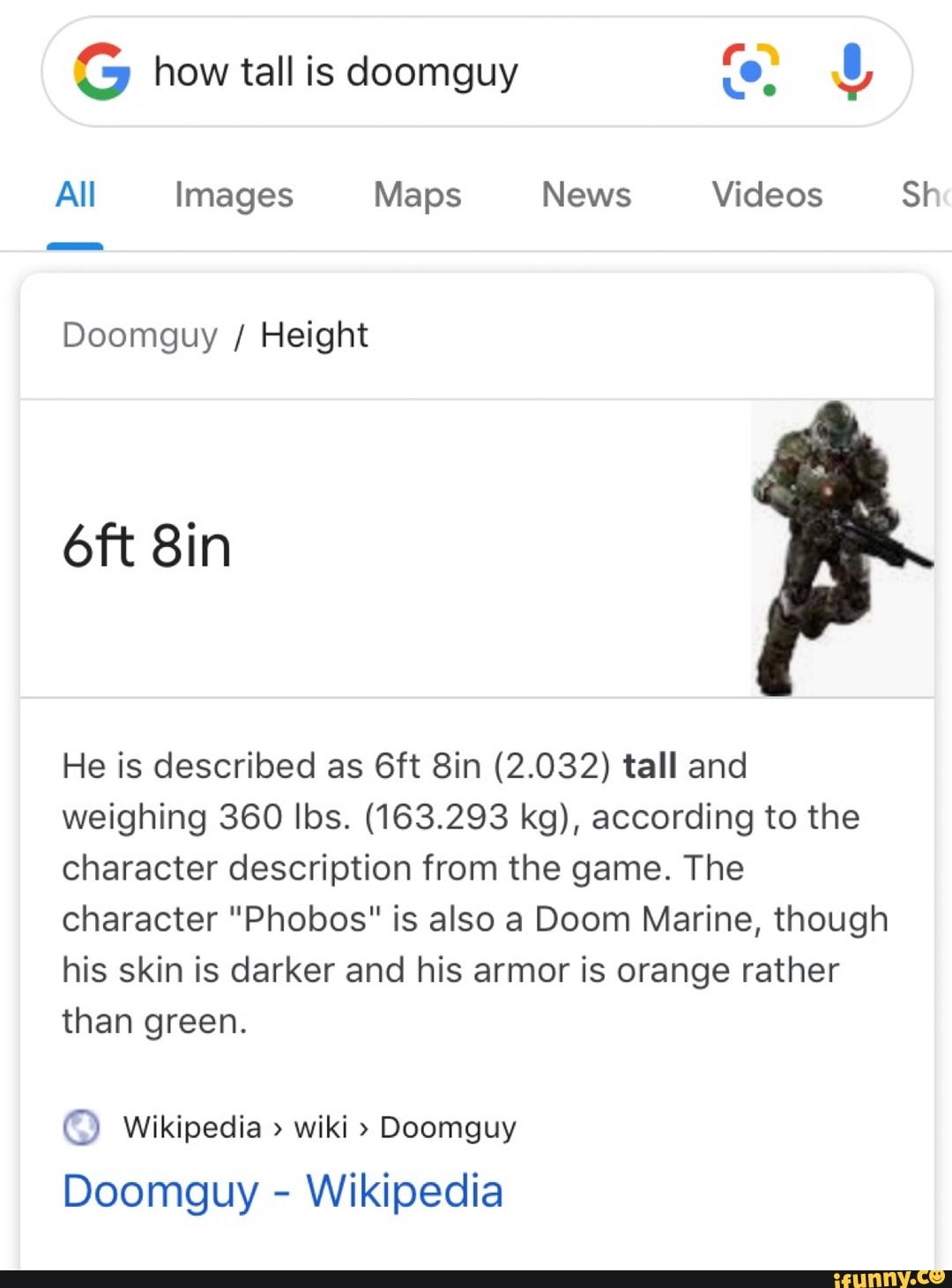 Images Maps Doomguy Height He is described as 6ft 8in (2 ...