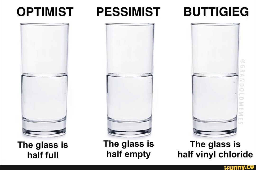 Optimist  Aa The Glass Is Half Full Pessimist The Glass Is Half Empty 