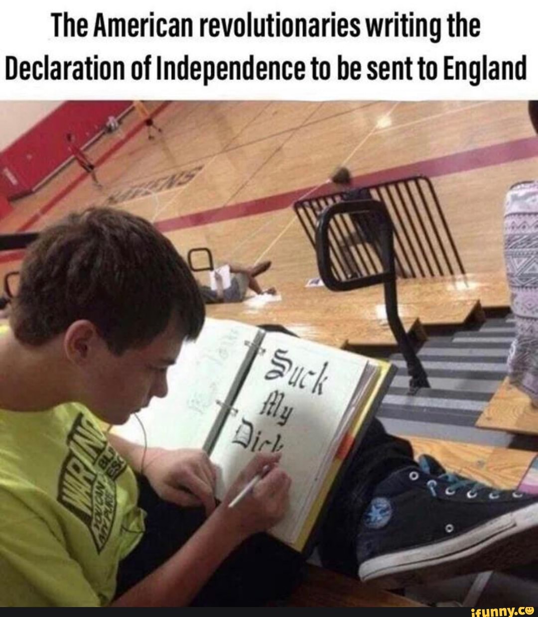The American revolutionaries writing the
Declaration of Independence to be sent to England
AS