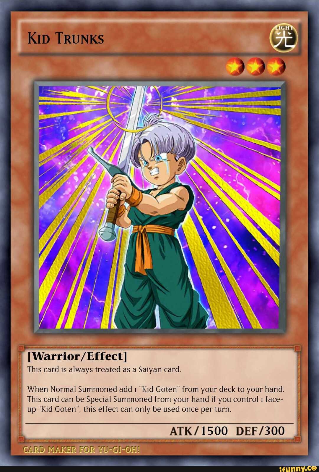 Goten and Trunks This card is always treated as a Saiyan card. When