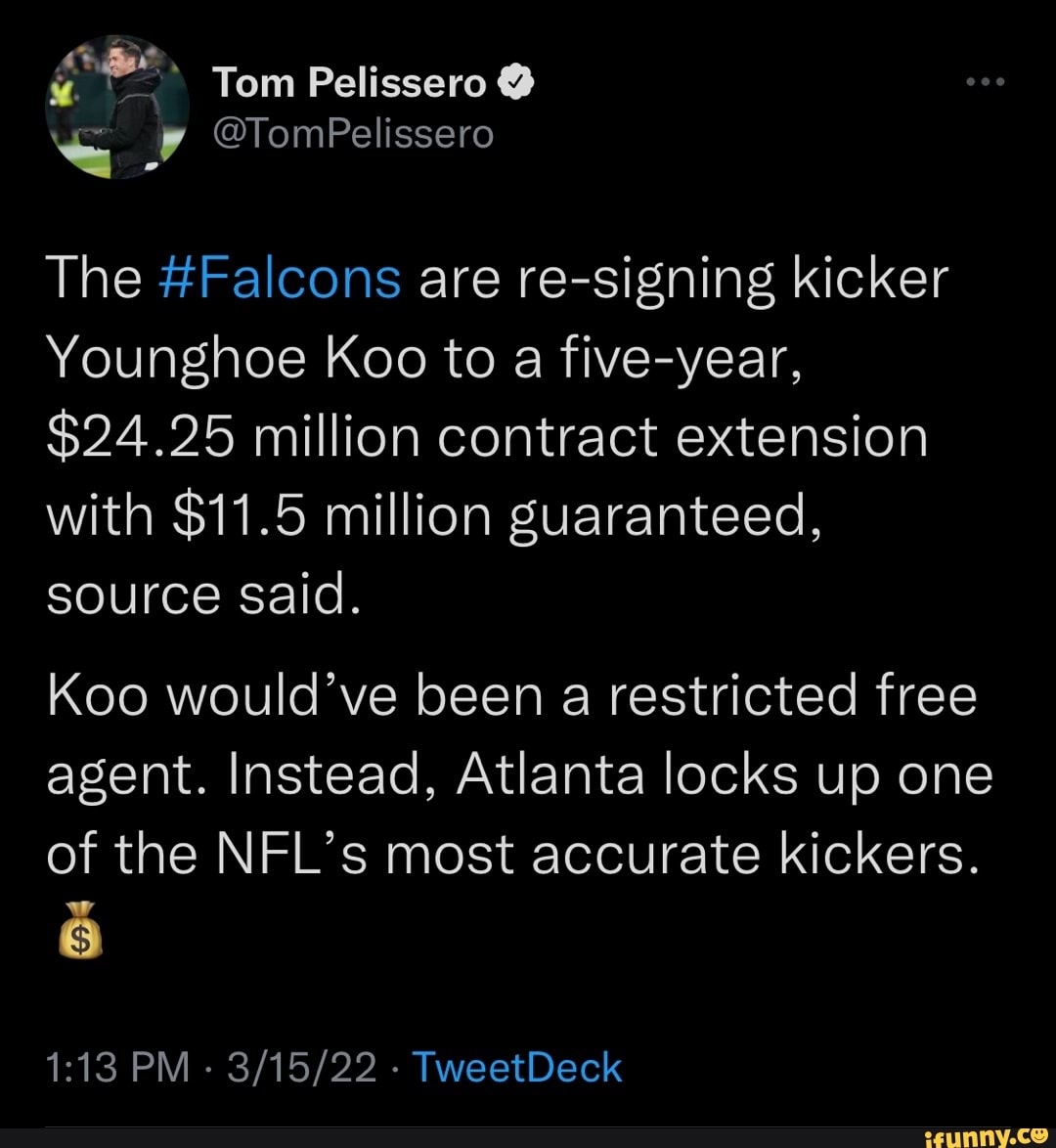 Falcons sign Younghoe Koo to five-year extension