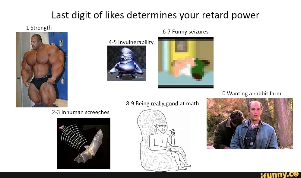 Last digit of likes determines your retard power 1 Strength 6-7 Funny ...