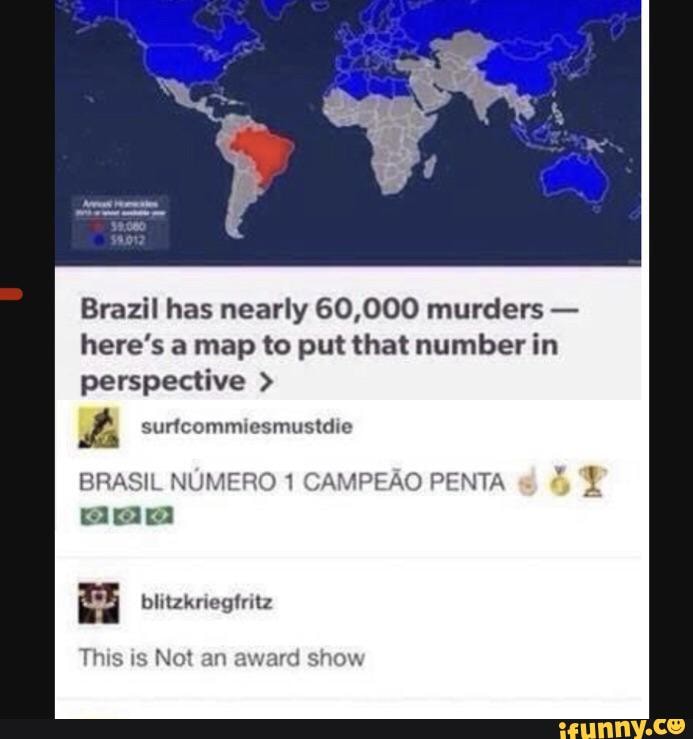 Brazil has nearly 60,000 murders here's a map to put that number in