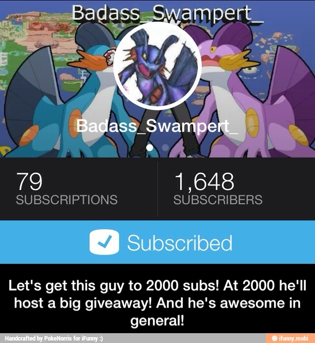 Let's get this guy to 2000 subs! At 2000 he'll
host a big giveaway! And he's awesome in
general! - Let's get this guy to 2000 subs! At 2000 he'll host a big giveaway! And he's awesome in general!