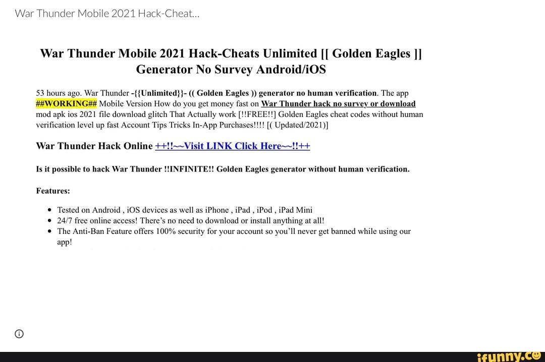 warthunder golden eagles hack