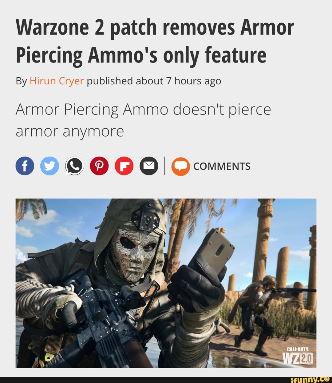 Warzone 2 patch removes Armor Piercing Ammo's only feature By Hirun