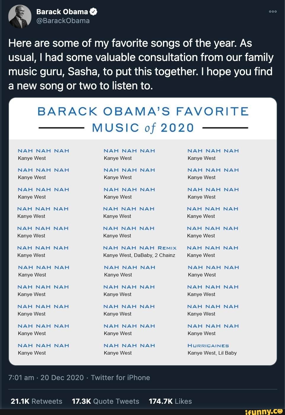 Barack Obama@ @BarackObama Here Are Some Of My Favorite Songs Of The ...