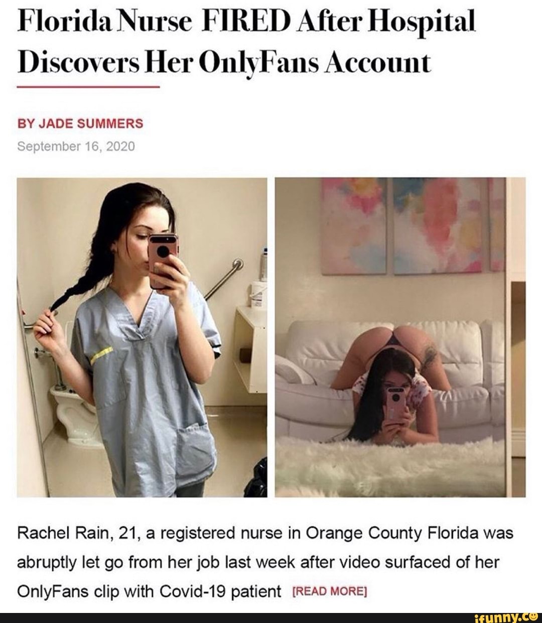 Florida Nurse FIRED After Hospital Discovers Her OnlyFans Account BY.